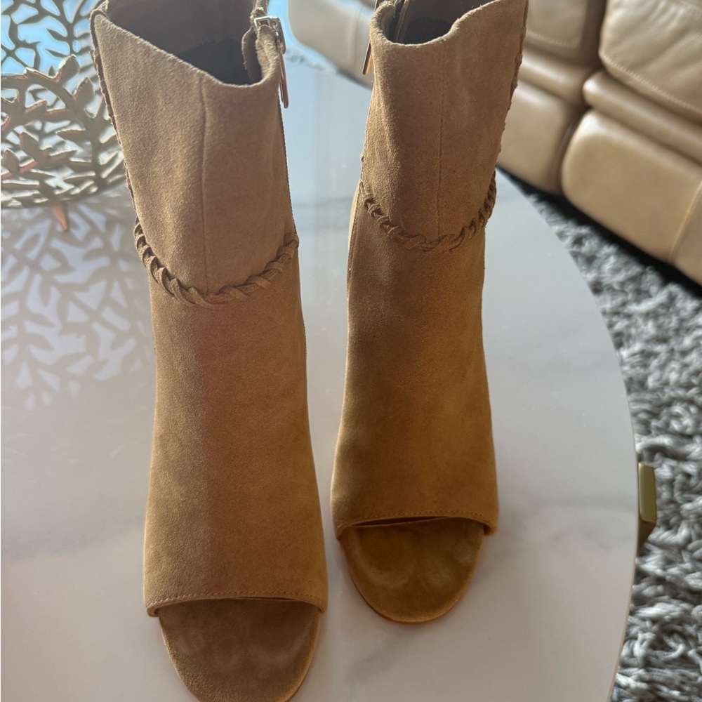 Vince Camuto Brown Suede Ankle Booties - Picture 2 of 12